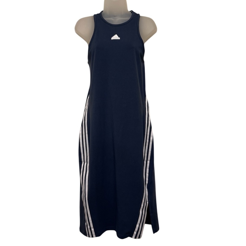 Adidas W FI 3 Stripe Dress IS3659 Preloved Ink/White Size M - Picture 4 of 13